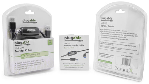 Plugable Technologies USB3-TRAN 2m USB 3.0 Data Transfer Cable - High-Speed for Windows