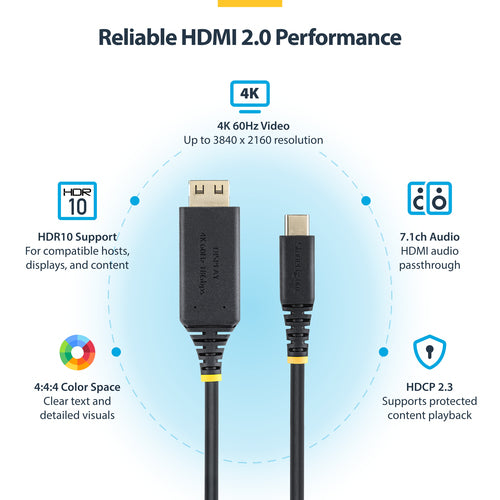 StarTech.com 1M-USBC-HDMI-4K60-G video cable adapter