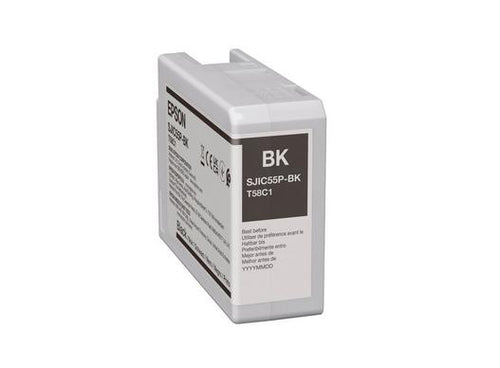 Ink Cartridge Epson SJIC55(BK) 80 ml for ColorWorks CW-D6500/D6000 - C13T58C140
