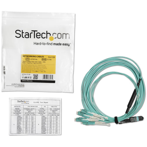 Fiber Optic Cable StarTech MTP to LC 5M OM3 Multimode 40G Plenum Rated