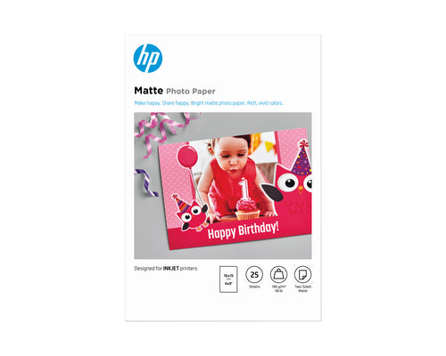 HP Matte Photo Paper-25 sht/10 x 15 cm