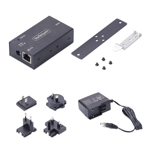 Serial to Ethernet Adapter StarTech.com I13P 1-Port PoE IP DB9 Converter Wall Mountable - I13P-SERIAL-ETHERNET