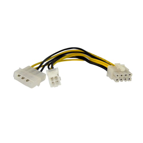4 Pin to 8 Pin EPS Power Adapter StarTech 6in Cable Straight Male Female