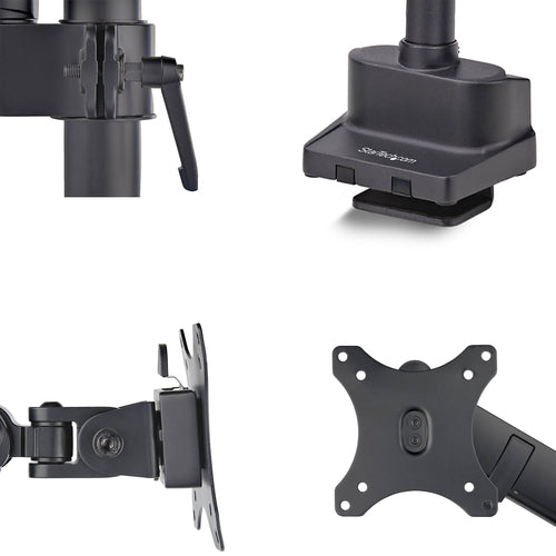 Desk Mount Monitor Arm 40 Inch Mechanical Spring-Assisted C-Clamp Black