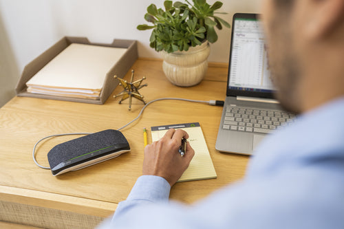 HP Poly Sync 10 USB-A USB-C Speakerphone for PC Silver IP64