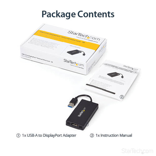 USB 3.0 to DisplayPort Adapter 4K 30Hz DisplayLink Certified