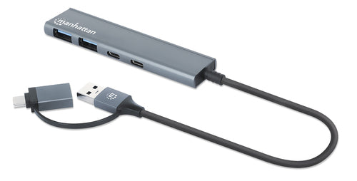 USB-C USB-A Hub Manhattan 181075 4 Ports 5Gbps Aluminium