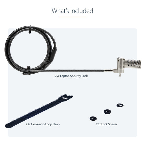 Cable Lock 6.6ft for Laptop Security - StarTech.com Universal Laptop Lock TAA Compliant