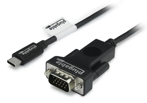 USB-C to VGA Cable 6 Feet Plugable Technologies 1920x1080 60Hz Driverless Adapter