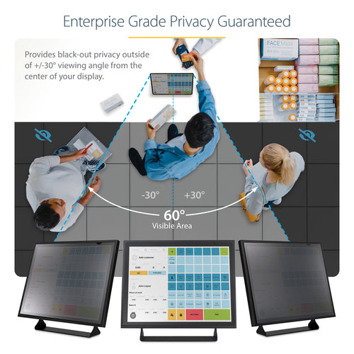 Privacy Filter StarTech.com 17-Inch Anti-Glare 51% Blue Light Reduction Frameless
