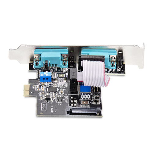 2-Port Serial PCIe Card RS232 RS422 RS485 DB9 Interface Black