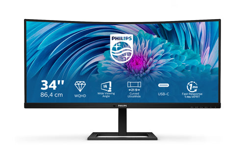 Computer Monitor Philips E Line 346E2CUAE/00 3440x1440 34in LCD 4ms - 346E2CUAE/00