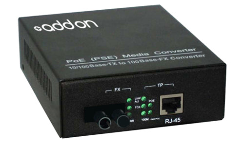 AddOn Networks 100Base-TX(RJ45) to 100Base-XU(ST), SMF network media converter