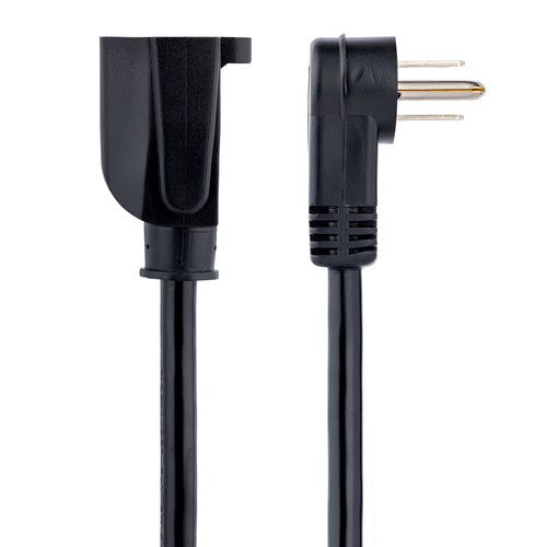 Power Extension Cord StarTech.com PAC101R1 1ft Right Angle 16AWG UL Listed Black