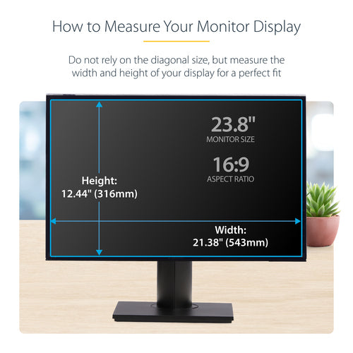 Privacy Filter StarTech.com 238A 23.8-Inch 16:9 Glossy Anti-Fingerprint Quick-Install - 238A-PRIVACY-SCREEN