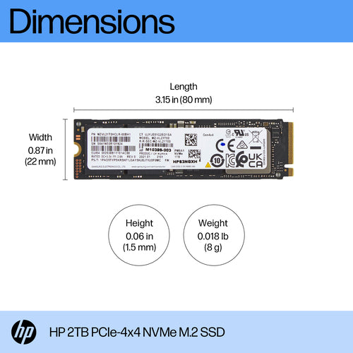 HP 2TB PCIe-4x4 NVMe Solid State Drive