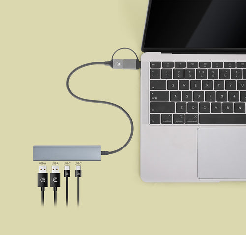 USB-C USB-A Hub Manhattan 181075 4 Ports 5Gbps Aluminium