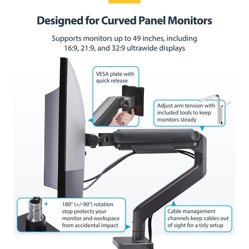 Monitor Desk Mount for 49 Inch 32:9 Ultrawide Screens - StarTech.com