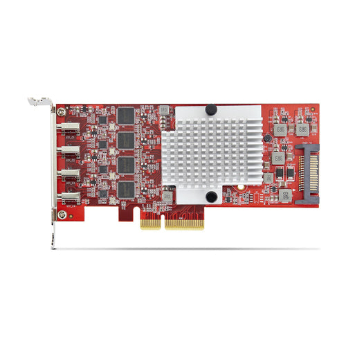 4-Port USB Type-C PCIe Expansion Card 10Gbps Red