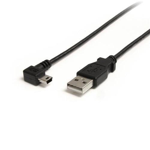 StarTech 6ft Mini USB Cable A to Right Angle Mini B - USB 2.0, Black