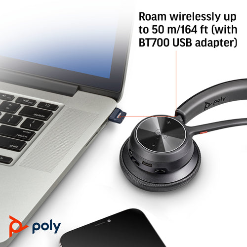 Headset HP Poly Voyager 4310 USB-A Wireless 122g Microsoft Teams Certified - 77Y91AA
