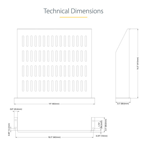 StarTech.com CABSHELFV2U-16-RACK rack accessory