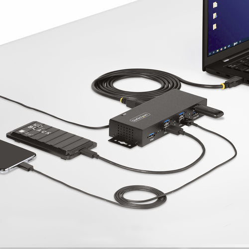 7-Port USB Hub StarTech.com 5G7AINDRM-USB-A Heavy Duty ESD Surge Protection - 5G7AINDRM-USB-A-HUB