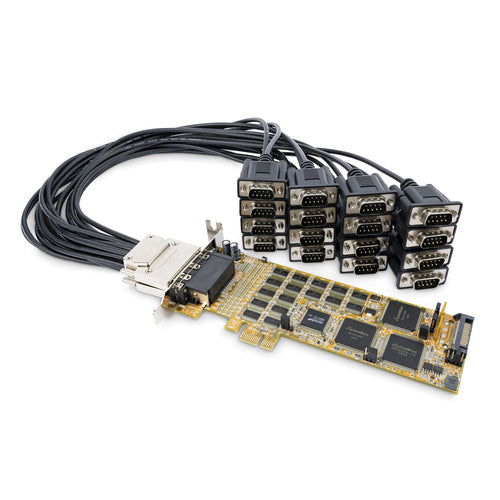 16-Port Low-Profile RS232 Serial Card PCI Express PCIe 1.1