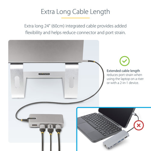 Laptop Dock StarTech.com 117B-USBC-MULTIPORT Dual 4K 60Hz HDMI USB-C 3-Port Hub - 117B-USBC-MULTIPORT