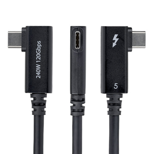 Thunderbolt Cable StarTech.com TBLT5MM80CM240WRA 80Gbps 240W 8K 60Hz Right Angle - TBLT5MM80CM240WRA