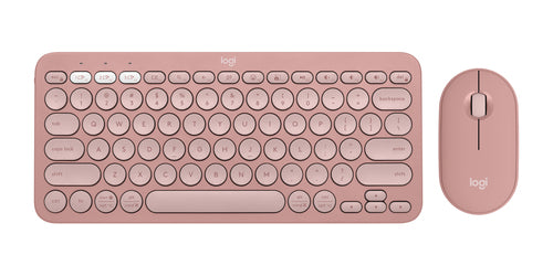 Logitech Pebble 2 Wireless Keyboard & Mouse Combo - RF & Bluetooth - Rose Color