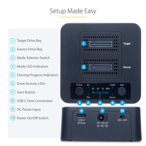 StarTech.com M2-HDD-DUPLICATOR-N1 media duplicator