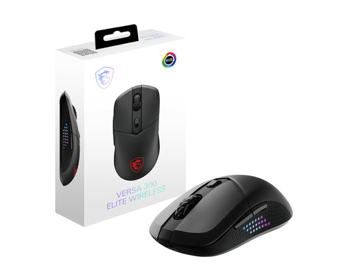 MSI VERSA 300 Elite Wireless Mouse - Optical, 26000 DPI, Bluetooth, USB Type-C