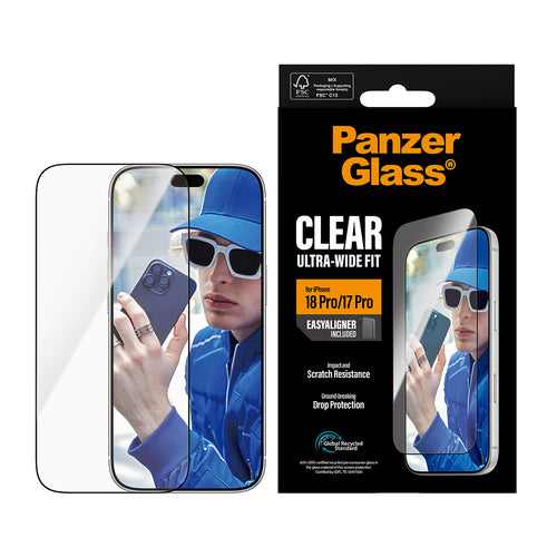 PanzerGlass ® Screen Protector iPhone 18 Pro | 17 Pro | Ultra-Wide Fit w. EasyAligner