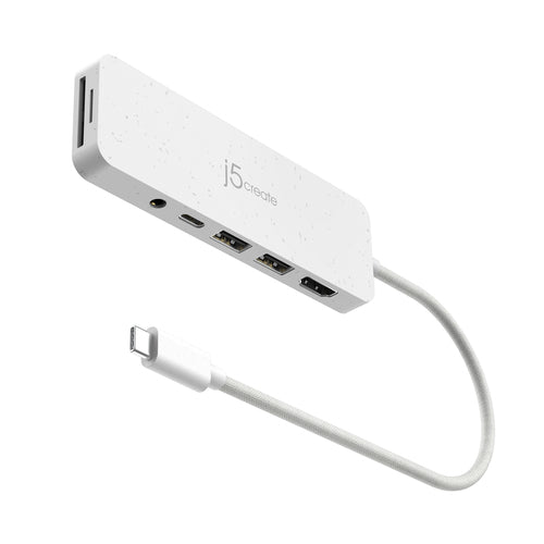 USB-C Multi-Port Hub j5create JCD373EW 100W Power Delivery HDMI MicroSD SD