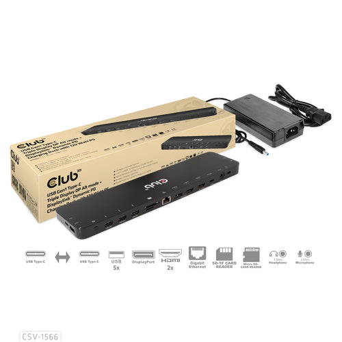 CLUB3D CSV-1566 laptop dock/port replicator