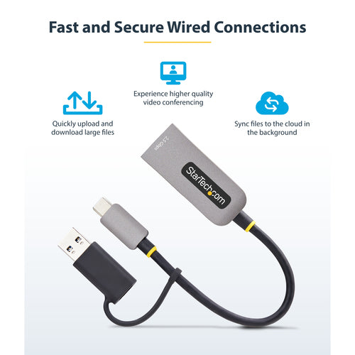 2.5GbE USB-C Ethernet Adapter Thunderbolt Compatible 5000Mbit/s