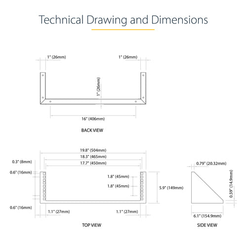 Rack Cabinet StarTech.com RK319WALLV 3U 150lb Wall Mount - RK319WALLV