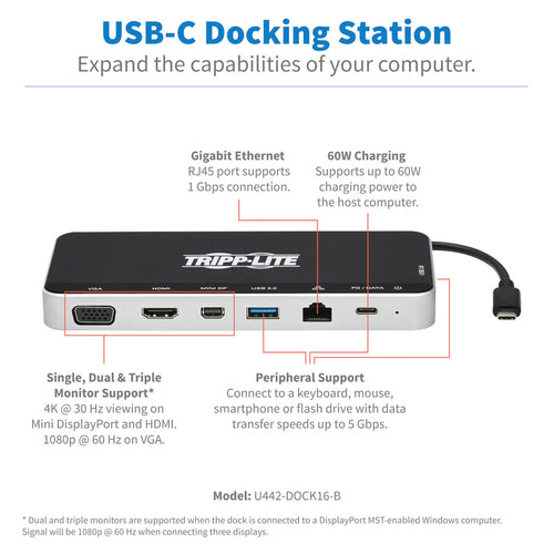 Tripp Lite U442-DOCK16-B laptop dock/port replicator