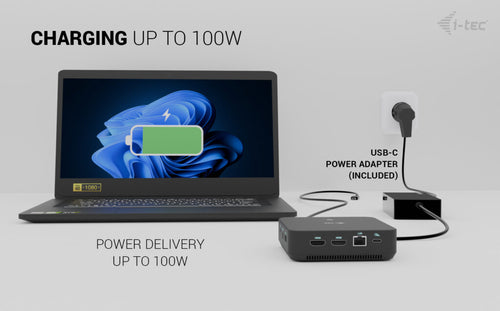 USB-C DP Dual HDMI Docking Station 100W Power Delivery Universal Charger