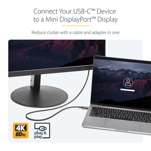 Video Cable Adapter StarTech.com CDP2MDPMM6B 4K 60Hz USB-C to Mini DisplayPort 1.8m - CDP2MDPMM6B
