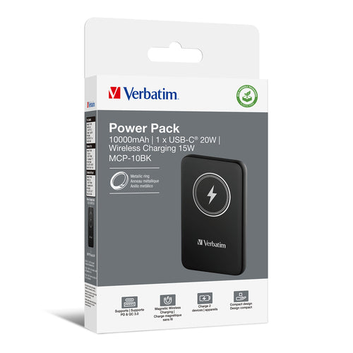 Magnetic Wireless Power Bank 10000mAh Verbatim Quick Charge 3.0