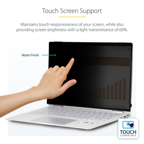 Display Privacy Filter StarTech 13.5-inch Anti-Glare Touch 51% Blue Light Reduction Frameless - 135CT-PRIVACY-SCREEN