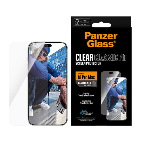 PanzerGlass ® Screen Protector iPhone 18 Pro Max | Classic fit w. EasyAligner