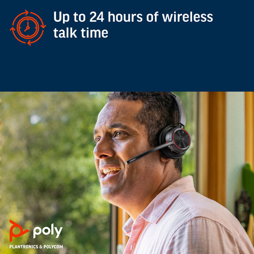 Headset HP Poly Voyager 4320 USB-A Certified Microsoft Teams Wired Wireless 20-20000 Hz - 77Y98AA