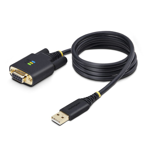 USB to Null Modem Serial Adapter Cable 3ft Black RS232 FTDI
