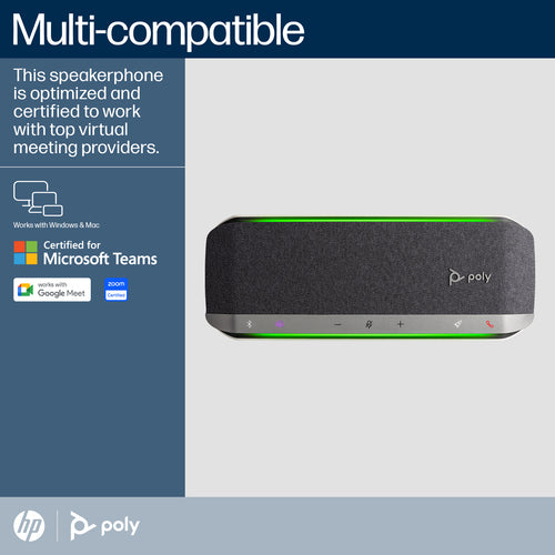 HP Poly Sync 40+ USB-A USB-C Speakerphone Bluetooth Adapter IP64 Certified