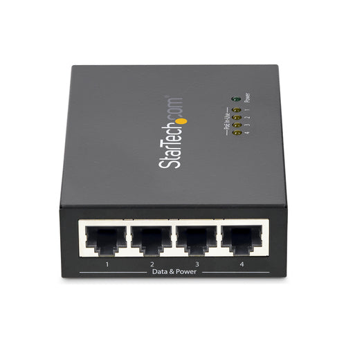 4-Port Gigabit PoE+ Injector StarTech.com 802.3at/af Network Transmitter 100m 2000Mbit/s