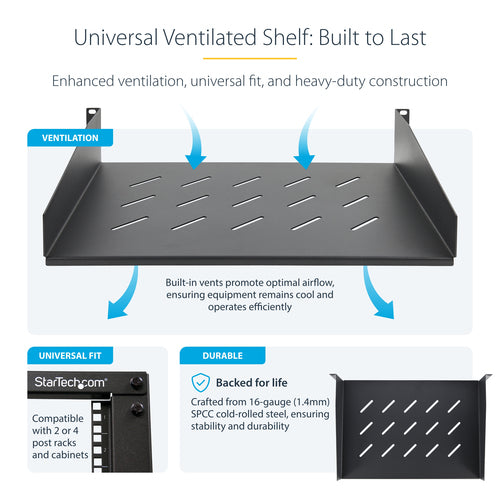 StarTech.com CABSHELFV2U-12-RACK rack accessory