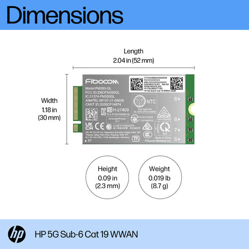 HP 5G Sub-6 Cat 19 WWAN